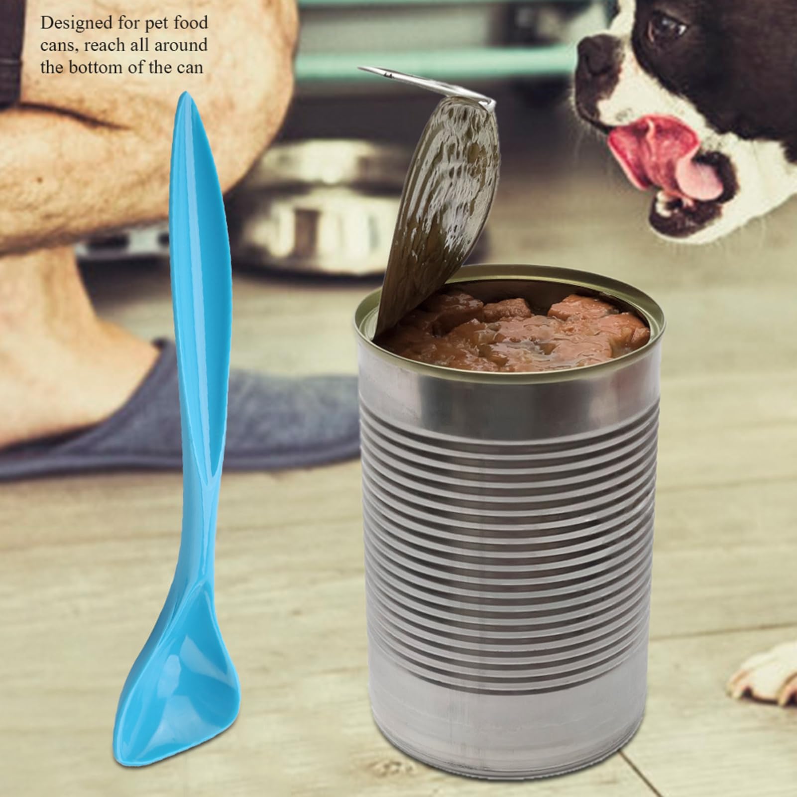 RASTKY Dog Cat Spoon for Canned Food, Plastic Pet Feeding Scoop, Long Handle Design for Safety, Great for Pet Lovers, 5.5"