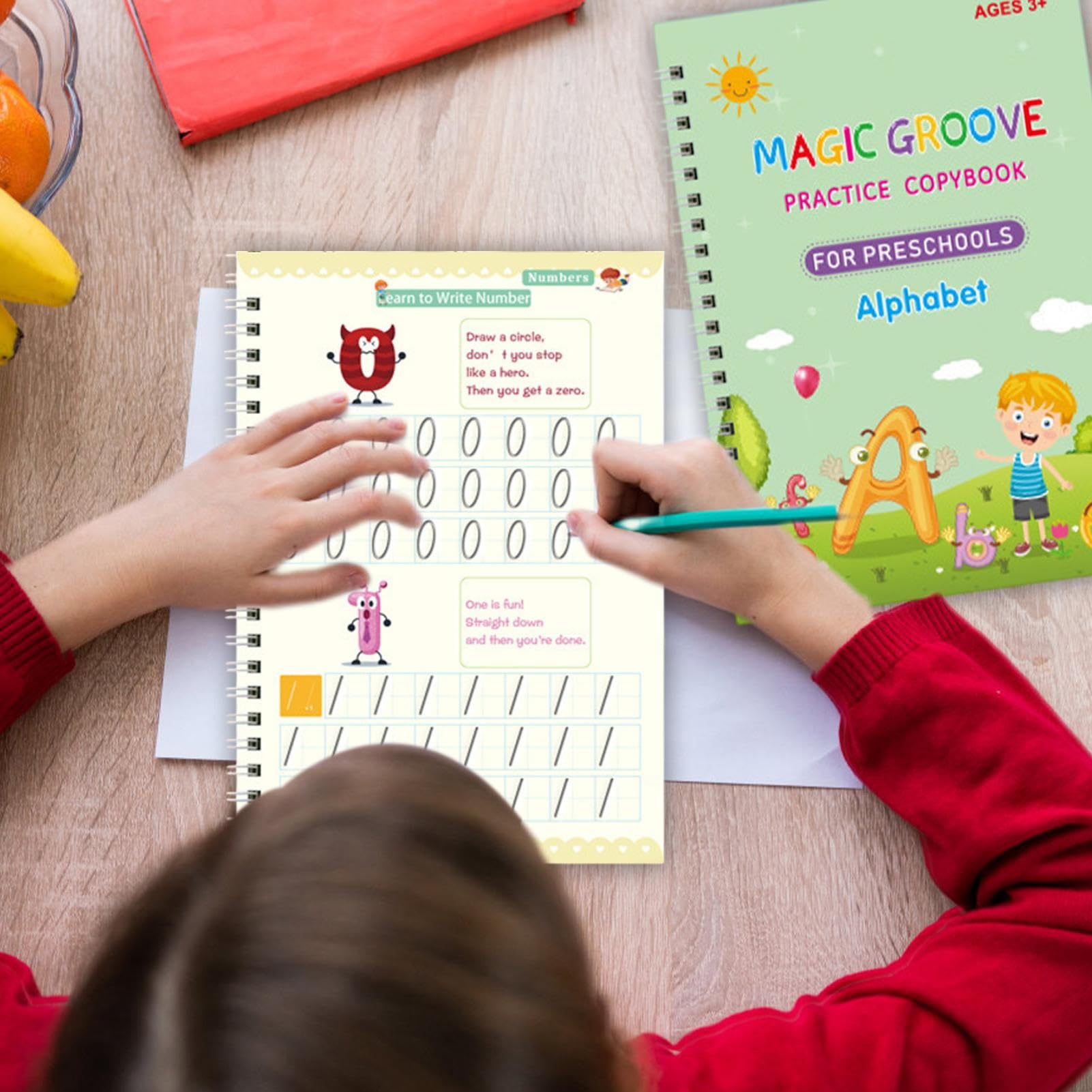Quaderno Magico Per Bambini – Scrittura Con Lettere, Numeri E Disegni, Inchiostro Scompare In 30 Min, Per Età 3-5 Anni