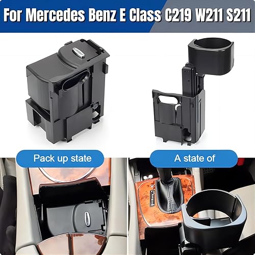 Miniatura 6 de Nuevo 2116800014 Soporte para taza de agua para automóvil Soporte de botella de taza de montaje en consola central para Mercedes Benz W211 Clase E