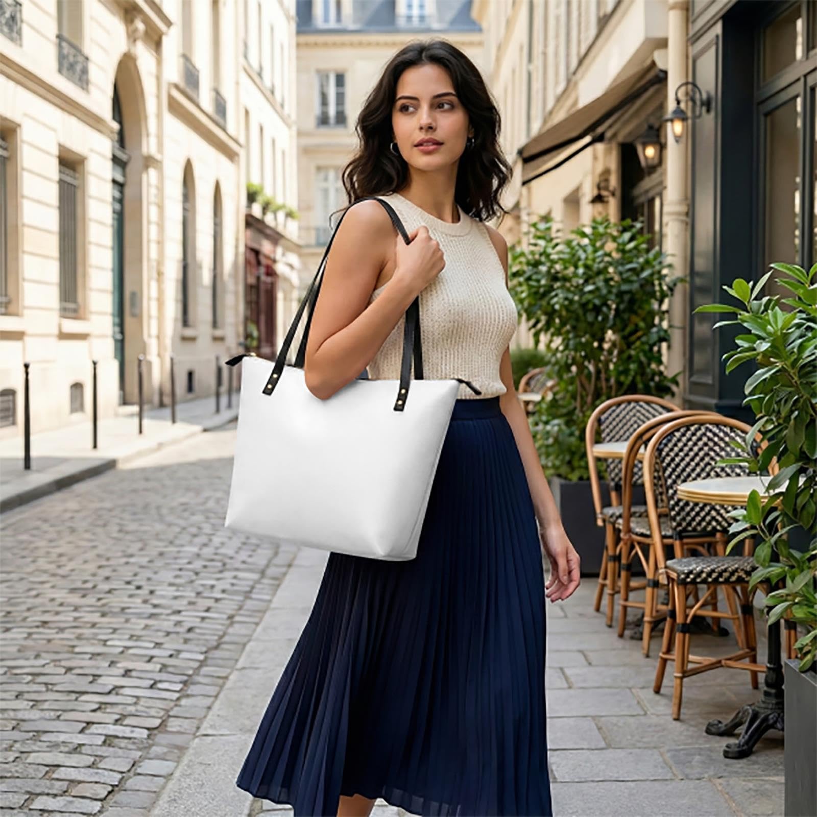 Genérico Bolsa tote de cuero PU con impresión total personalizada