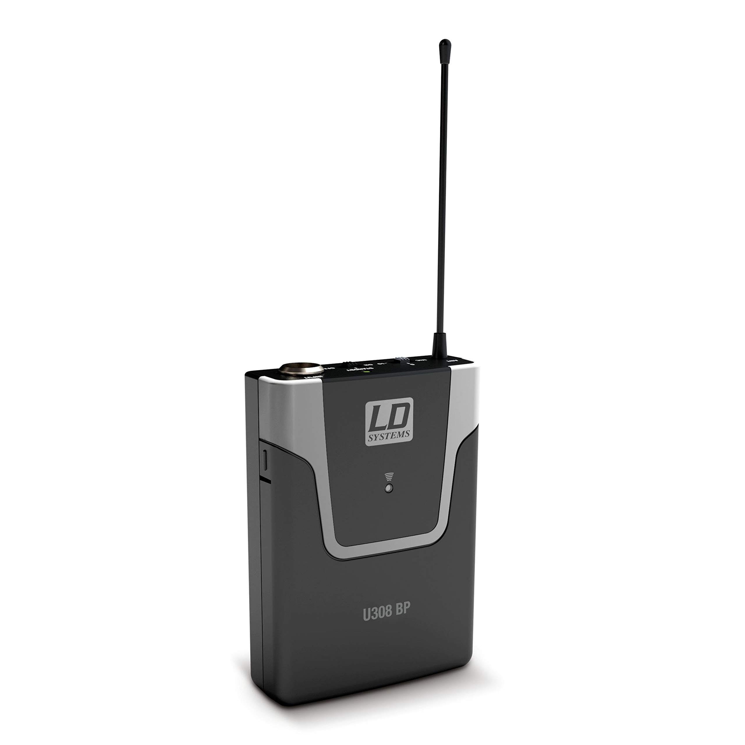 LD Systems U308 BPL - Funksystem mit Sender/Empfänger, Bodypack und Lavalier Mikrofon, 823-832 MHz + 863-865 MHz, schwarz