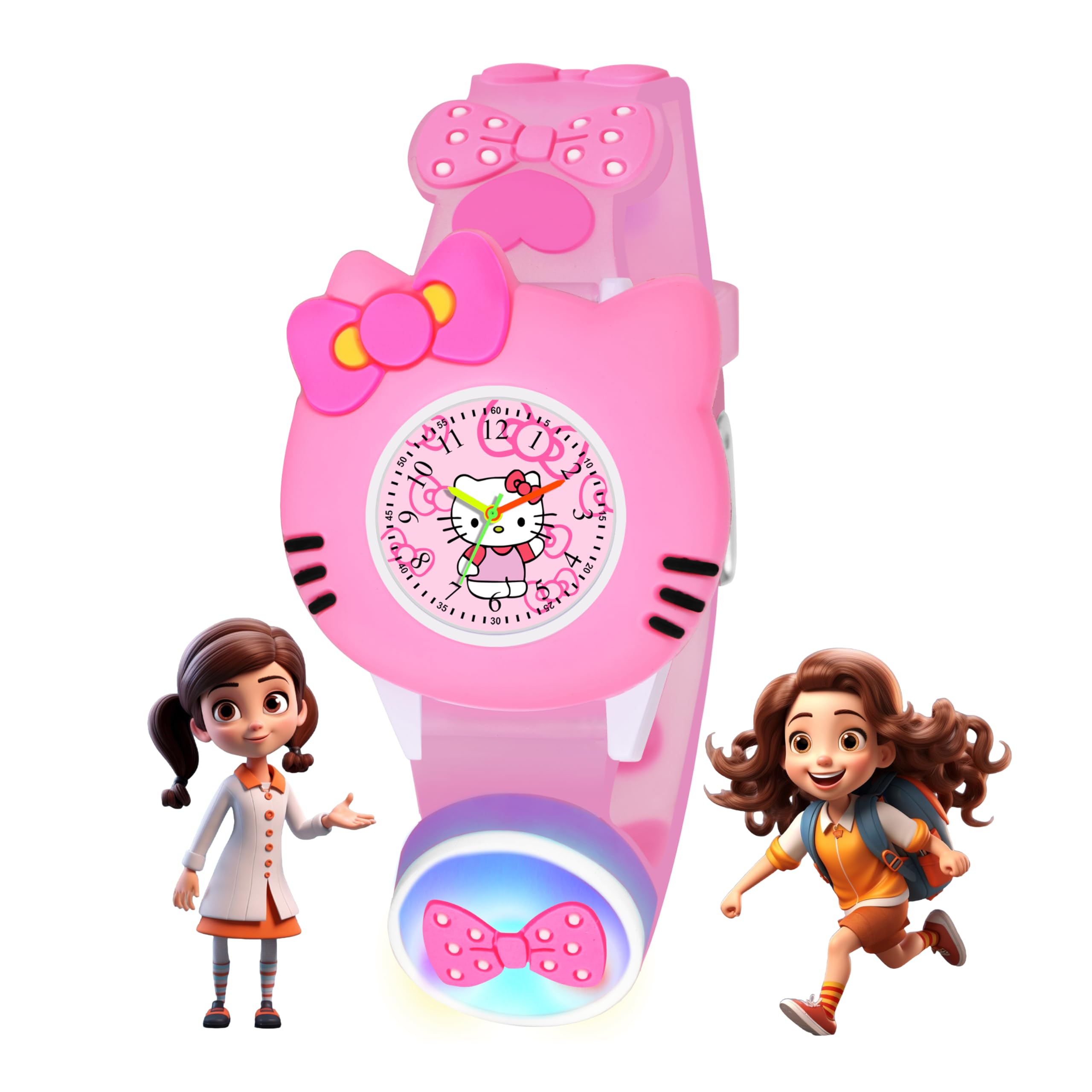 Shocknshop Nylon Led Kids Children Analog Cute Cartoon Multi Color Lights Watch For Girls -W332 (Pink Colored Dial & Pink Strap) (B0DF52S94Z) Amazon Price History, Amazon Price Tracker