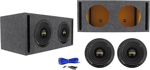 Rockville (2) Punisher 12D1 12 "5600w Subwoofers de competición para automóviles+subcaja ventilada