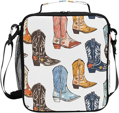 Vista 120 de Lonchera con diseño de caballo de girasol para niñas, bolsa de almuerzo aislada para niños, correa de hombro congelable para la escuela y la oficina