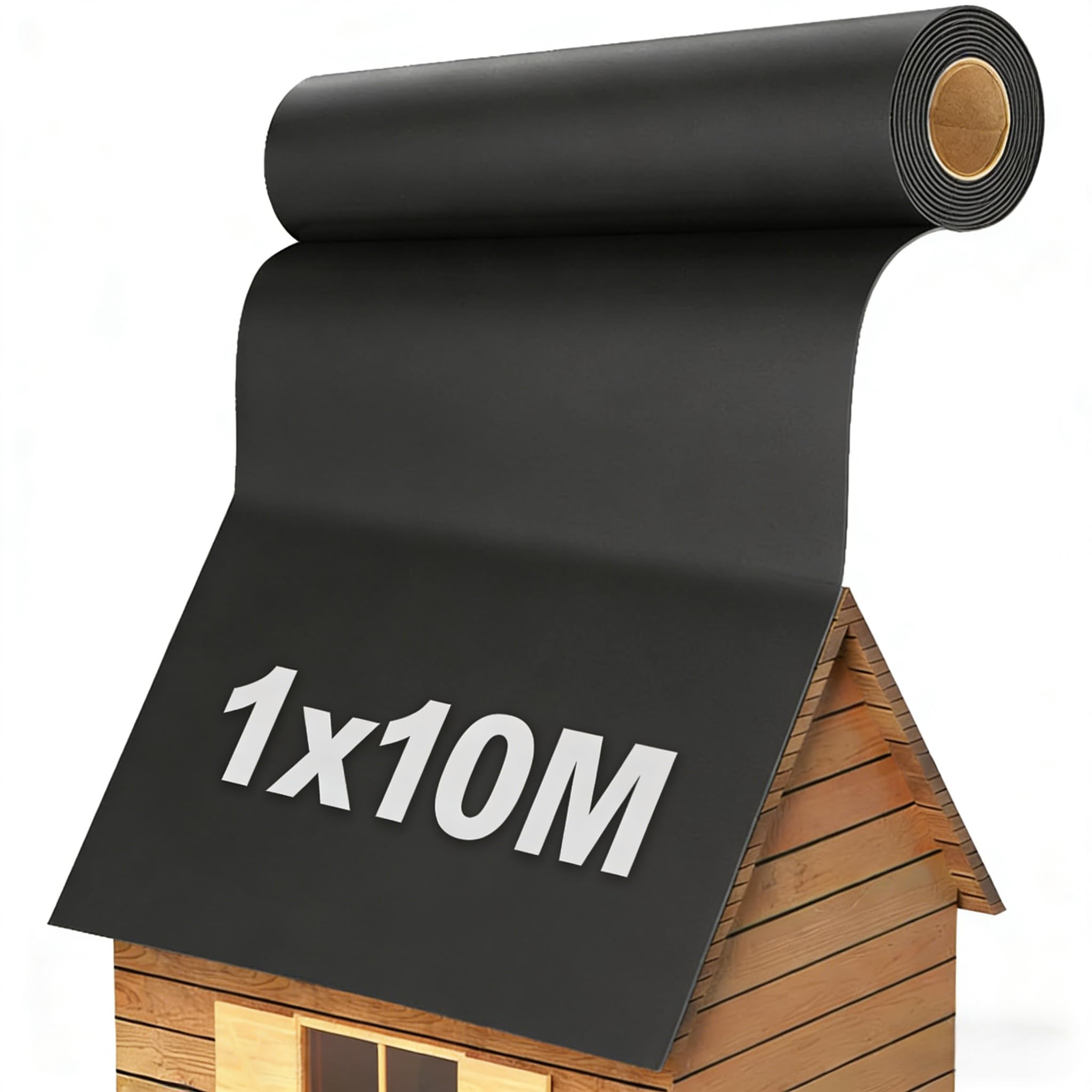 Rubber Roofing Sheet for Flat Roofs, Heavy Duty Weatherproof Roof Felt, Premium Quality, Durable Roof Covering (1x 10m, 1.5mm Thick)