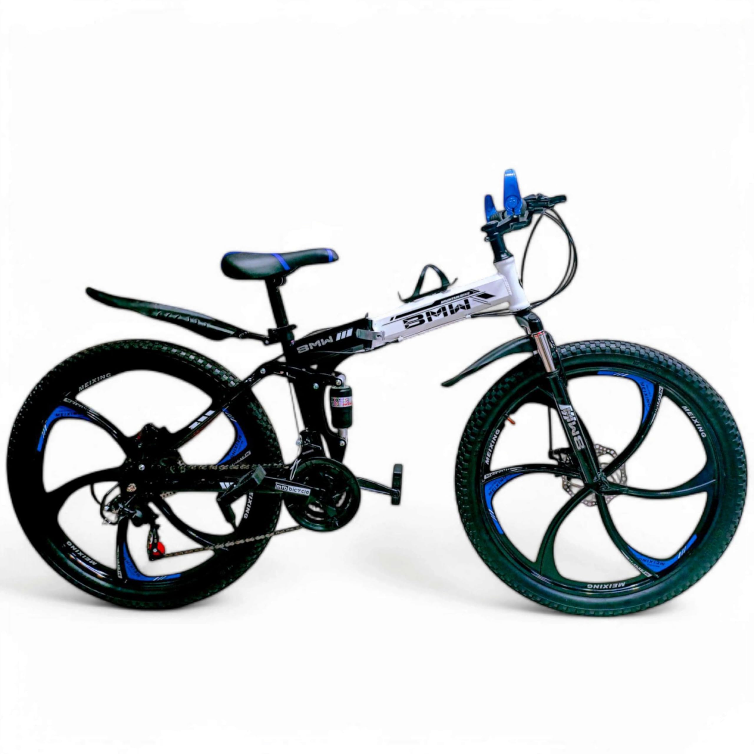 X6 Foldable Mountain Bike | 26-Inch Sports Bicycle with 21-Speed Gear | Lightweight, Foldable Cycle for Adults & Kids 12+ Years | Black 6 Spoke Design