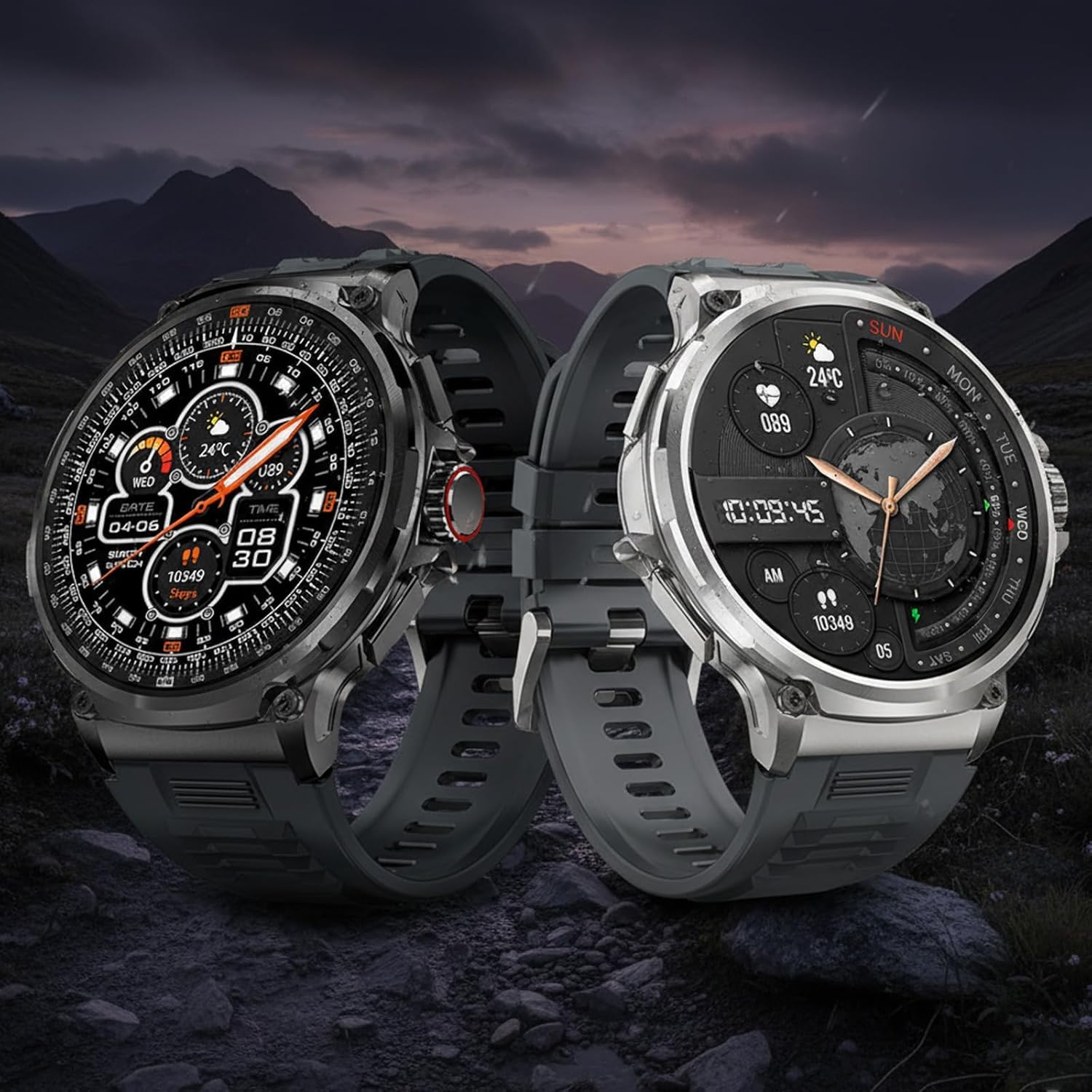 Deedlite Zeus 2.0 Smartwatch Herren, 1,85 Zoll Display, Bluetooth Anrufe, Gesundheitsmonitor, Zuverlässige Akkulaufzeit, Kompatibel mit iOS & Android