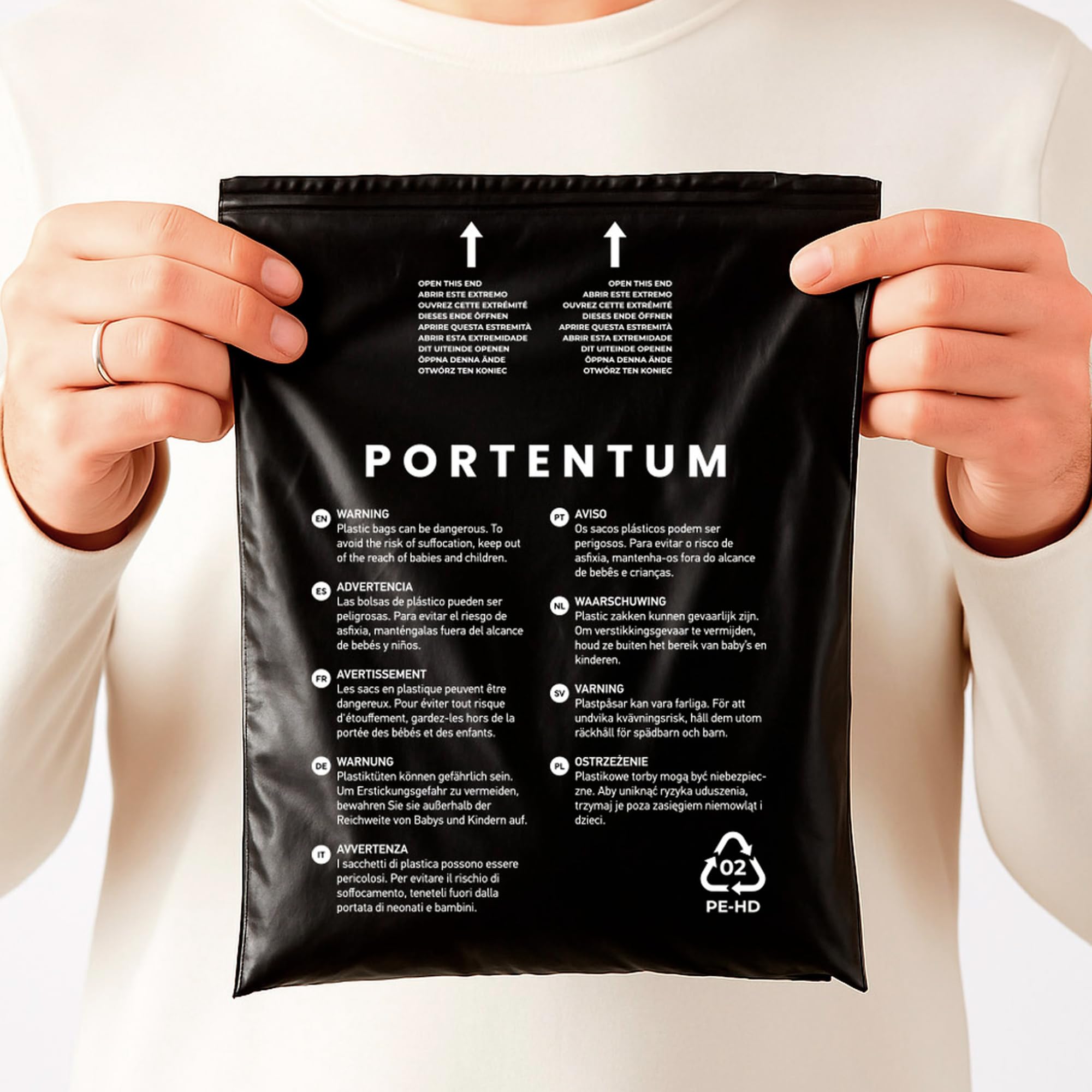 PORTENTUM Sacchetti Igienici Cane, 600 Pezzi (40 Rotoli), Neri - Extra Resistenti, Antiperdita e di Facile Apertura, Sacchetti per Cacca di Cane in Materiale Riciclato e Senza Profumo