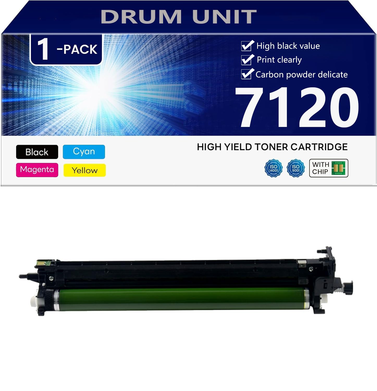 7120 Unità Tamburo Compatibile per Xerox VersaLink C7120 C7125 C7130 Stampanti, Alta Resa 109000 Pagine, Stampa Nitida,BCMY-1 pack