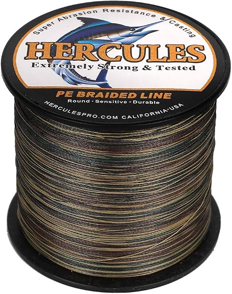 HERCULES Cost-Effective Super Strong 4 Strands Braided Fishing Line 6LB to 100LB Test for Salt-Water, 109/328 / 547/1094 Yards (100M / 300M / 500M / 1000M), Diam# 0.08MM - 0.55MM, Hi-Grade - 4