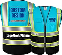Vista 10 de BeautyWill Chaleco de Seguridad con Logo Personalizado Clase 2 Chaleco Reflectante de Alta Visibilidad Chaleco de Construcción Transpirable