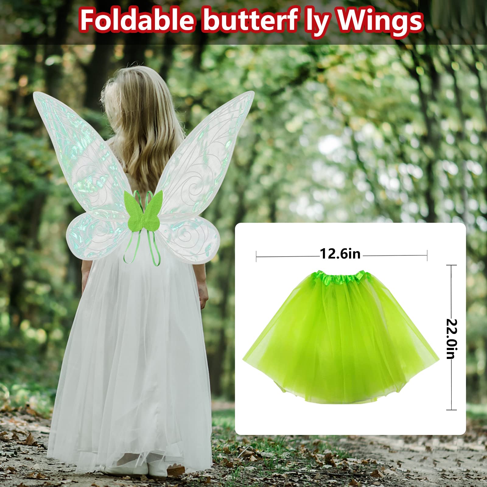 Ailes De Fée Brillantes Pour Adulte Et Fille - Ailes D'Ange Papillon Halloween Costume Accessoires Fête Déguisement