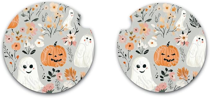 Halloween Ghost Cute Car Coasters, Neoprene