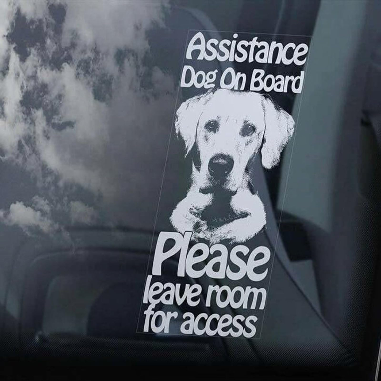 Madcolitote Assistance Dog on Board Car Window Sticker Labrador Dog Sign Decal Gift Vinyl Die Cut Decals Funny Bumper Stickers Animal Pet Gift