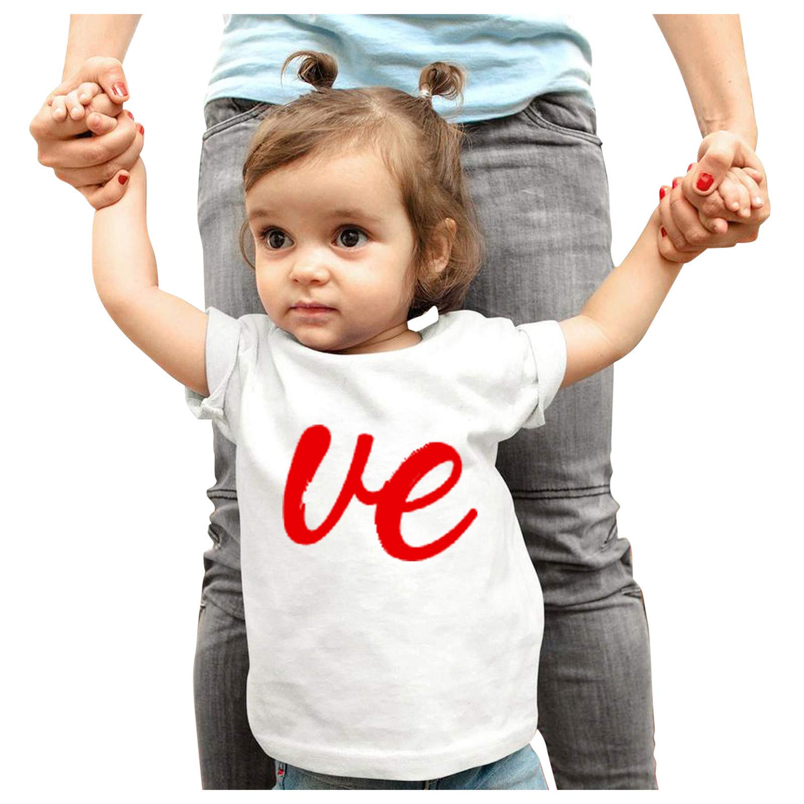 Franterd Mommy & Me Mom & Baby Parent-Child Letter T Shirt Family Matching Clothes Outfits