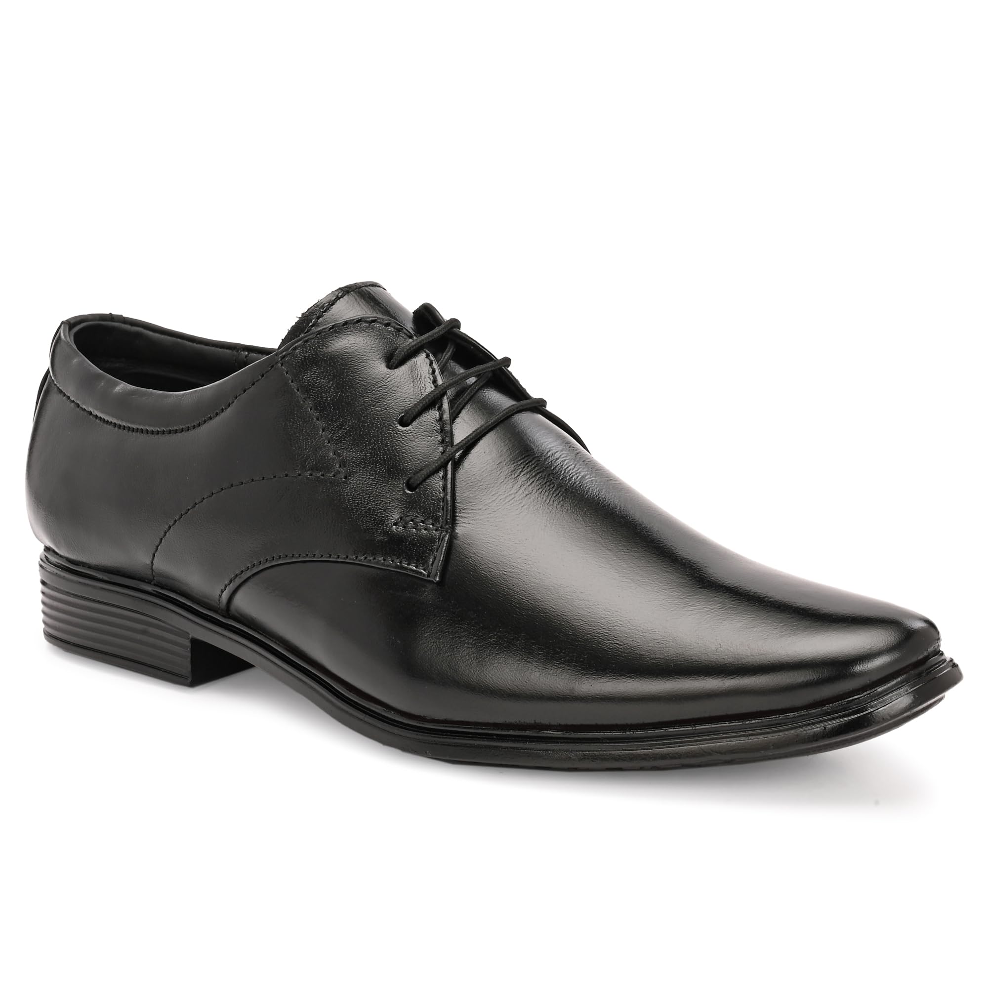 Men’S Genuine Leather Formal Derby Shoes | Sleek Lace-Up Design | Premium Office Wear | Cushioned Comfort | Anti-Slip Sole | Black-image-19