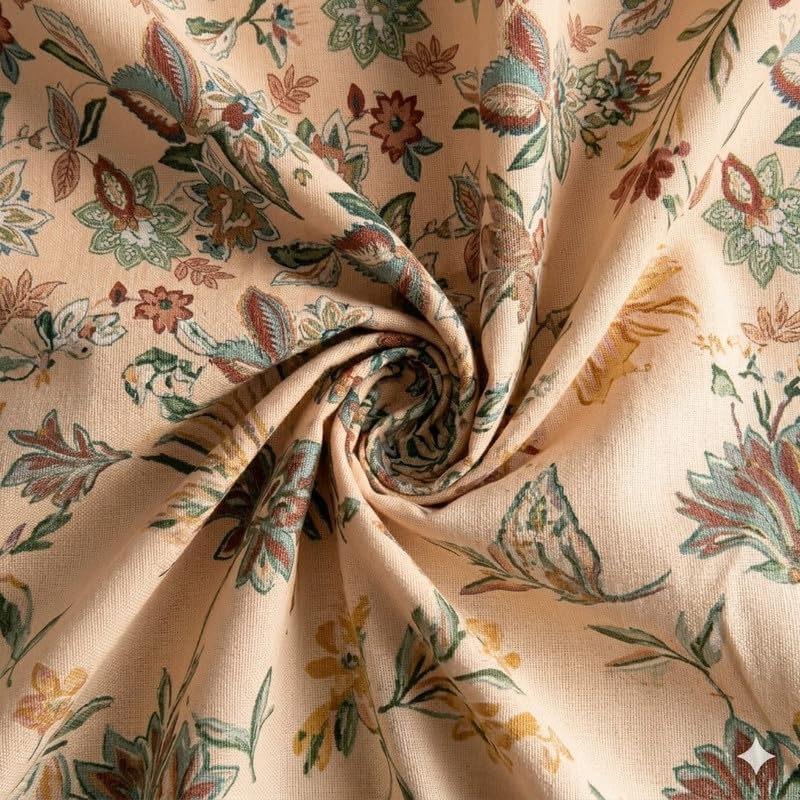 Image of Cotton Bolls Textiles Glace Cotton Fitted Bedsheet 72x72x6 Inch with 2 Pillow Covers - Soft Breathable Fabric, Elastic All Around, Printed Bedding for Double Bed