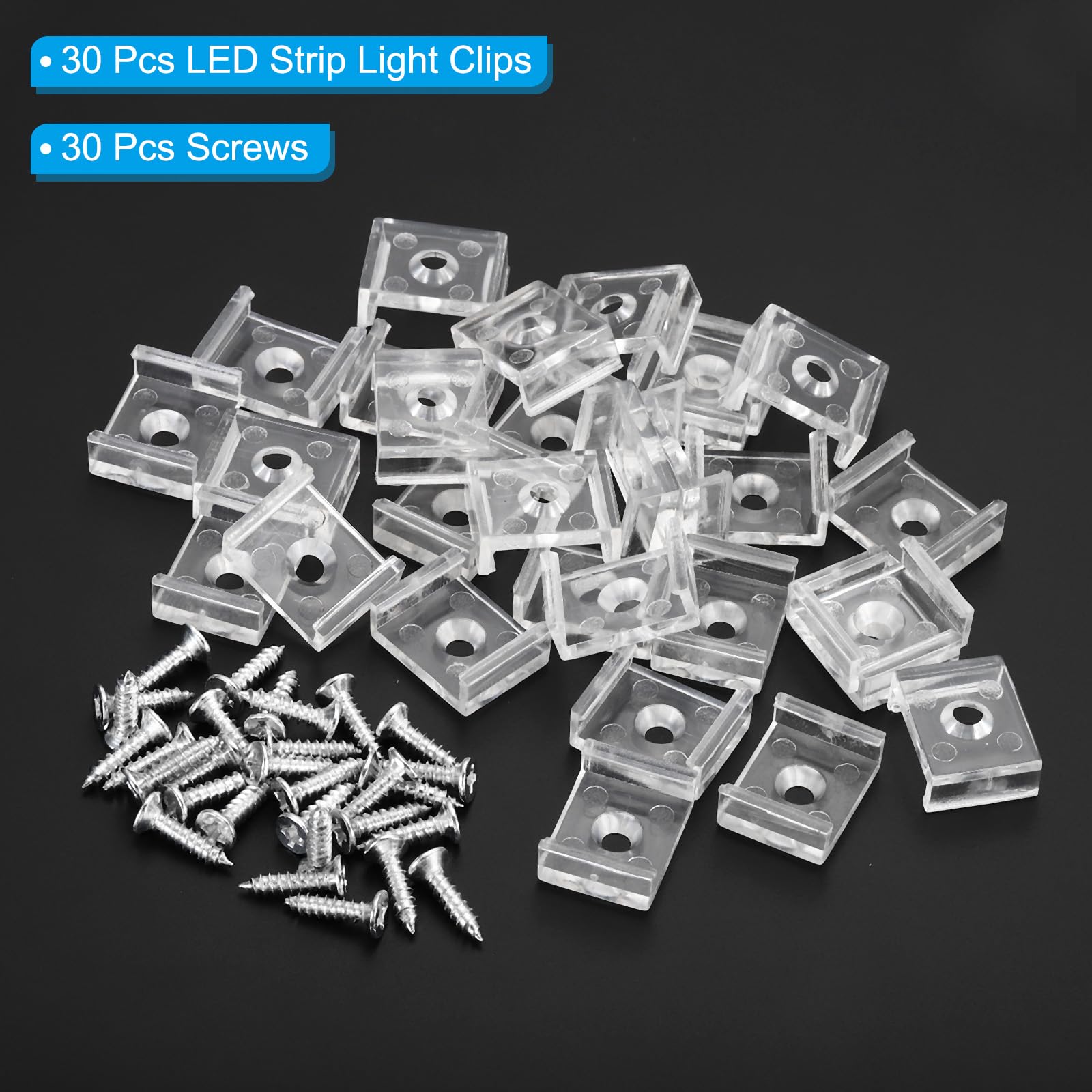 PATIKIL LED Strip Light Clips, 48 Pack Mounting Bracket Fixing