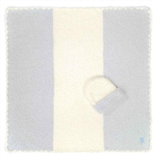 KASHWÉRE Mantas de bebé - Raya central con gorra a juego, azul hielocrema