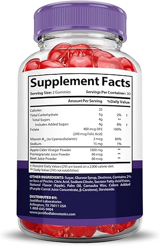 Miniatura 2 de Bio Lyfe Keto ACV Gomitas de fórmula avanzada de 1000 mg Biolyfe Keto Gummies Vinagre de sidra de manzana formulado con jugo de granada remolacha