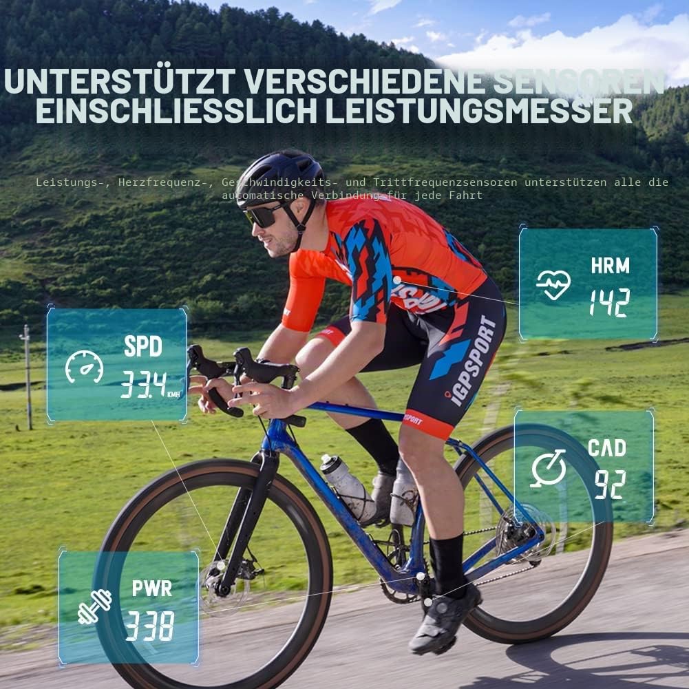 GPS Fahrradcomputer mit ANT+ Pulsmesser Geschwindigkeit Kadenz Sensor