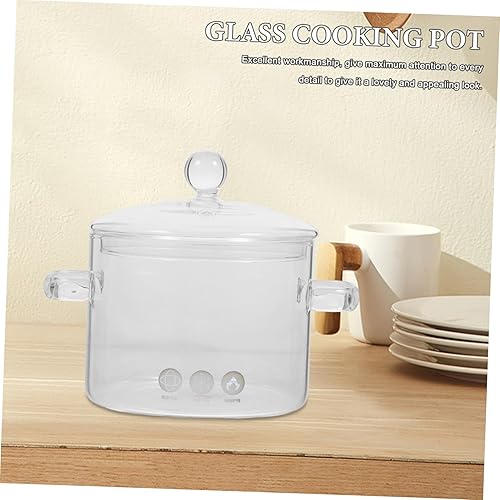 Miniatura 5 de GANAZONO Olla de vidrio para estofado de vidrio, tapa de olla de cocción grande, cubierta de cacerola de vidrio de borosilicato alto para cocina