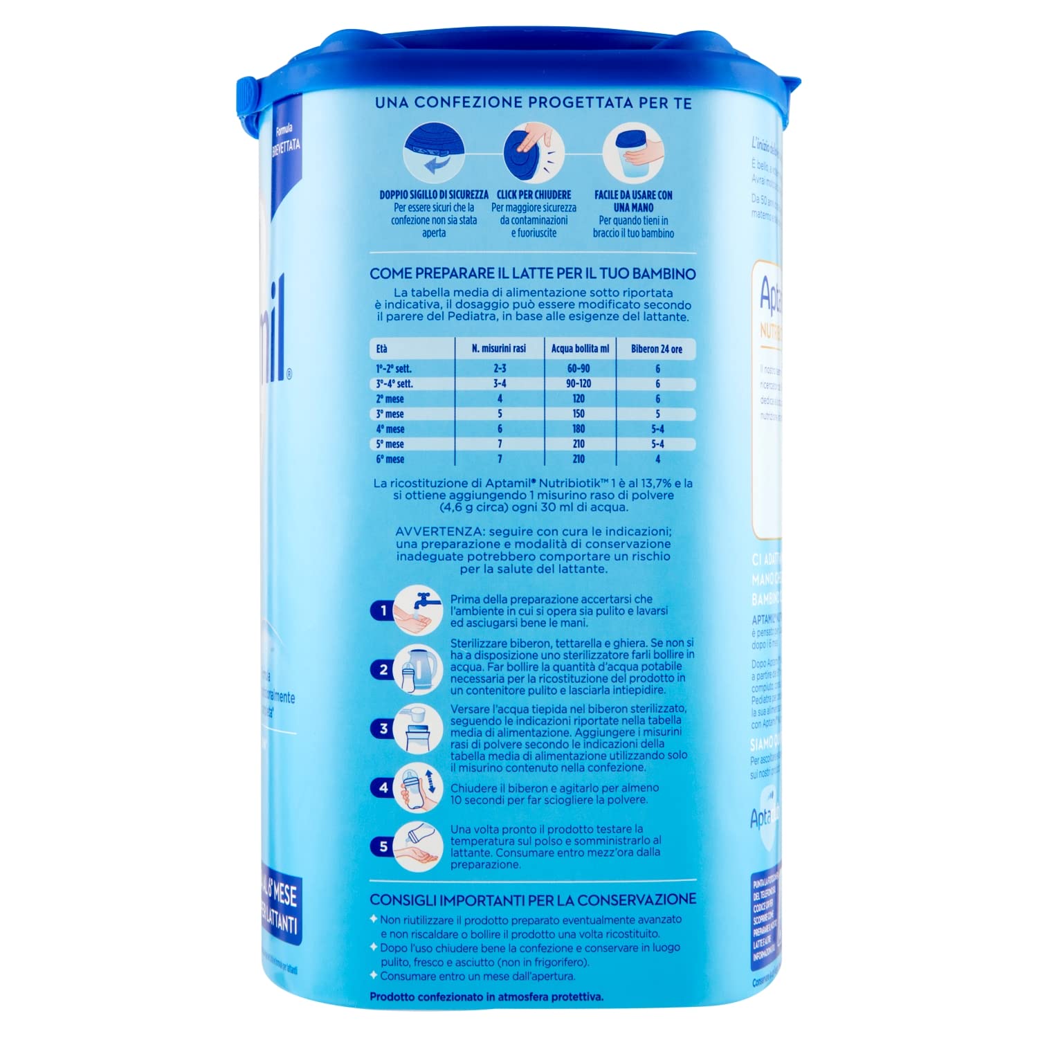 Aptamil Nutribiotik 1 Latte per Lattanti, 800g