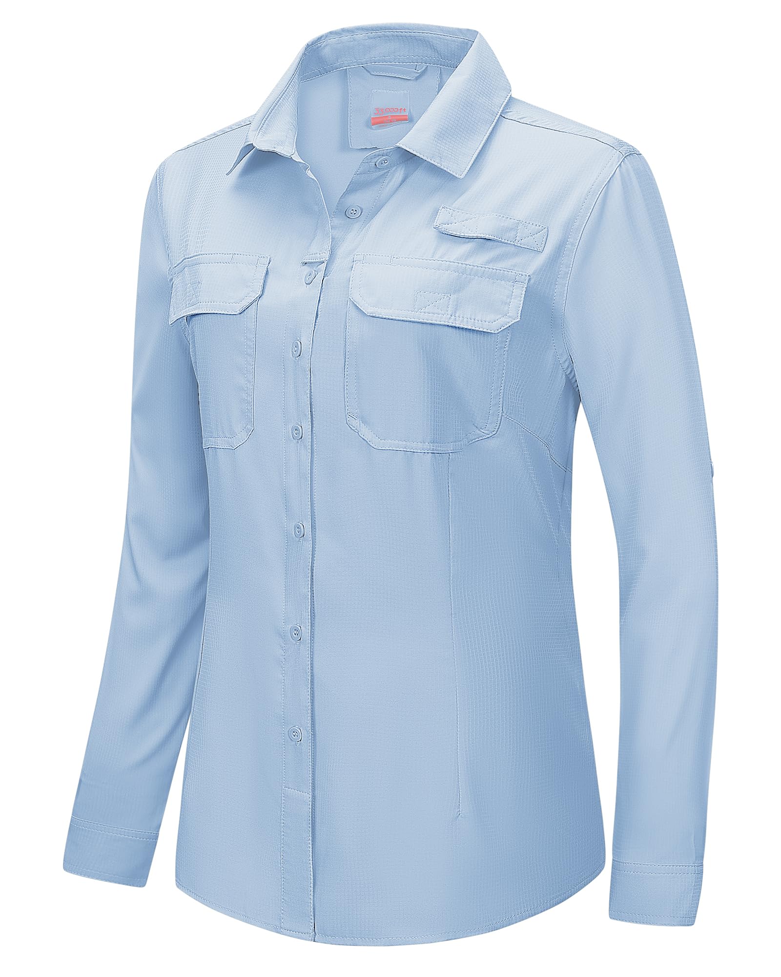 33,000ft Women's UPF 50+ UV Long Sleeve Sun Protection Safari Shirts Quick Dry Outdoor Fishing Hiking Travel Shirt