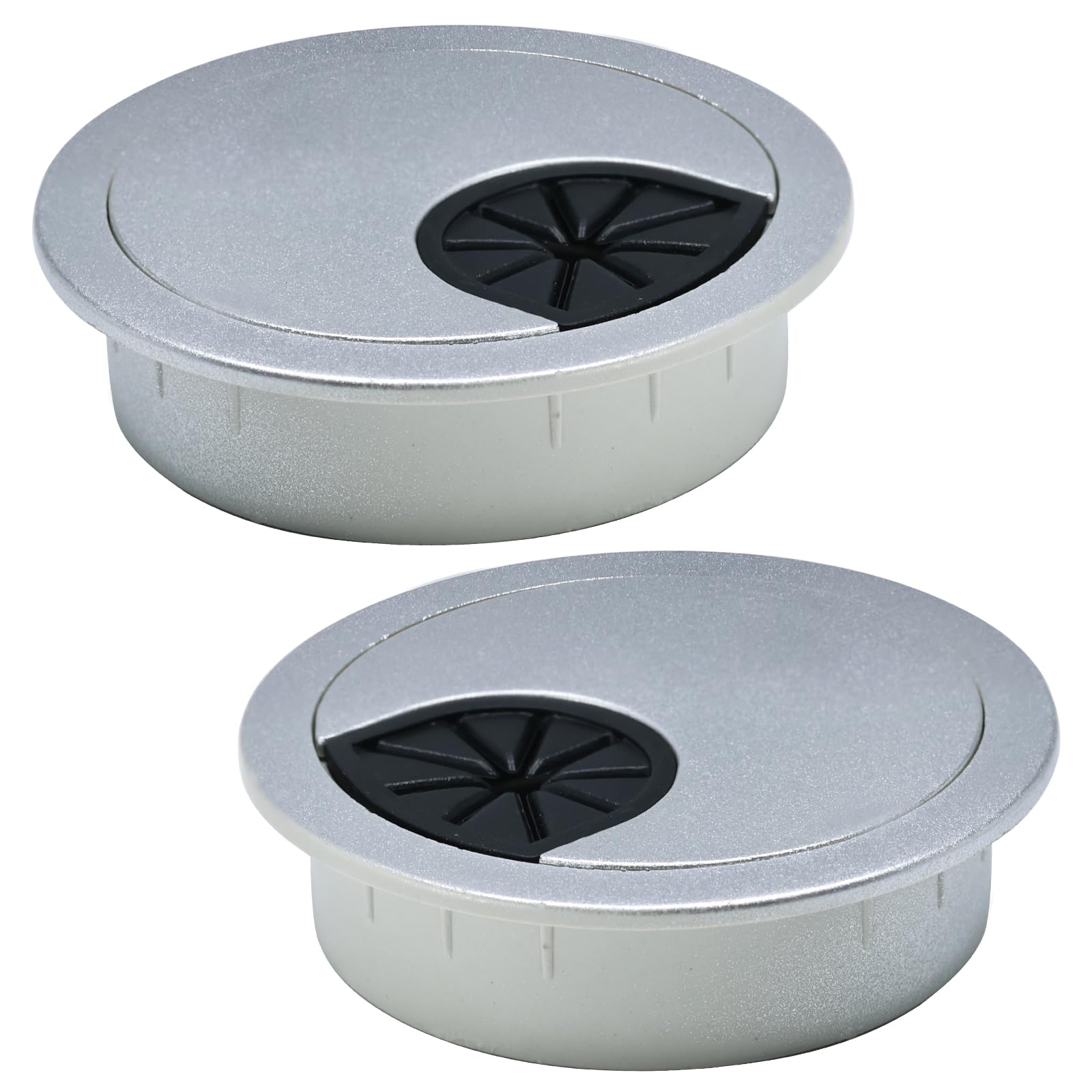 EASYEAH 2 Pcs Desk Grommet 3-1/8" / 80 mm, Desk Cord Hole Cover, Cable Grommet ABS Plastic, Desk Hole Grommet for Home & Office Pc, Detachable Cable