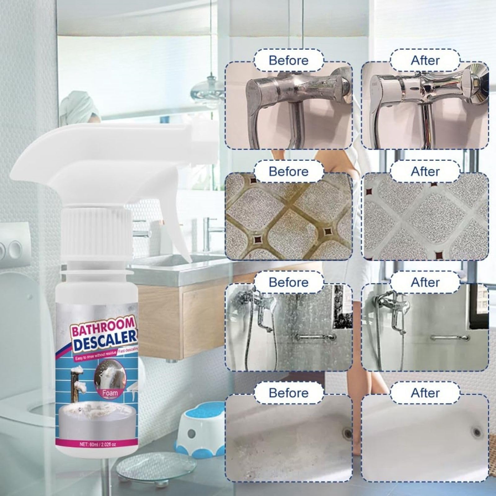 Snapklik.com : 2PCS Stubborn Stains Cleaner, Bathroom Descaler Cleaner ...