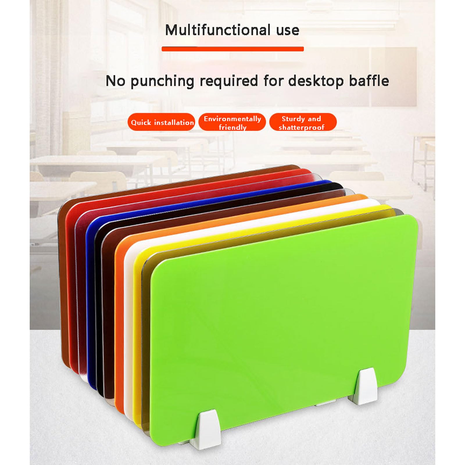 Divisor de escritorio, panel divisor de privacidad de acrílico para oficina, para escritorio, para estudiantes, protección contra salpicaduras para oficinas, bibliotecas y aulas (amarillo, 30 x 50 cm