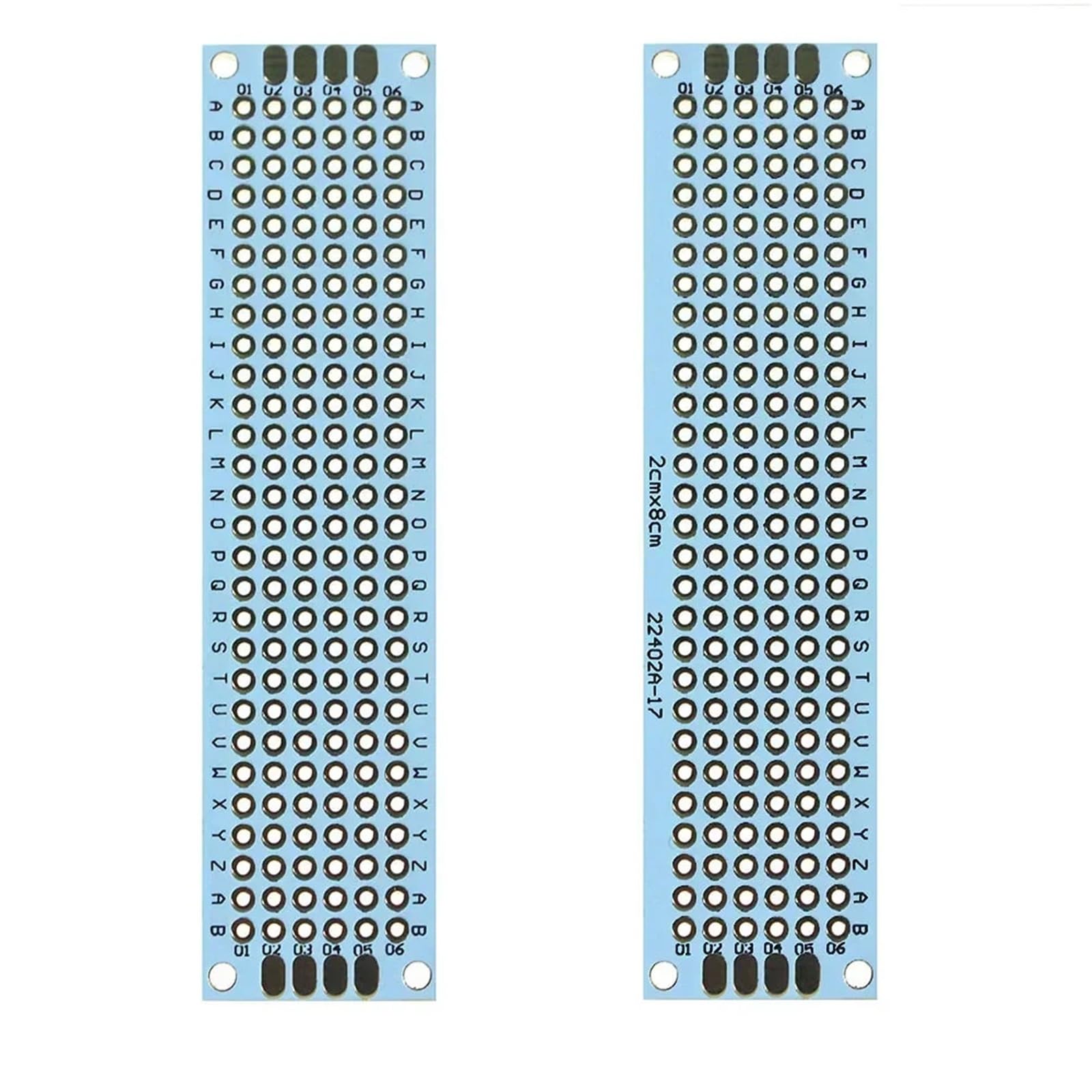 Kit électronique DIY circuit imprimé 2x8 cm double face blanc et plaque prototype perforée