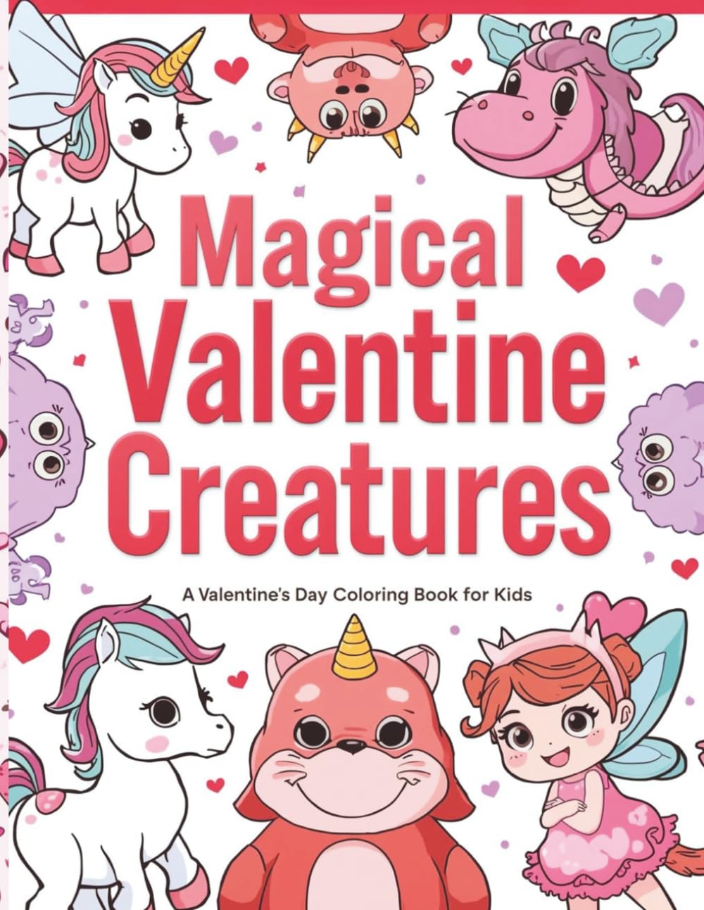 Magical Valentine Creatures Coloring Book for Kids: Cute Fantasy Creatures, Hearts & Valentine Magic – Simple Bold Coloring Pages for Kids Ages 3–7 (The Cute & Simple Valentine's Kids Collection)