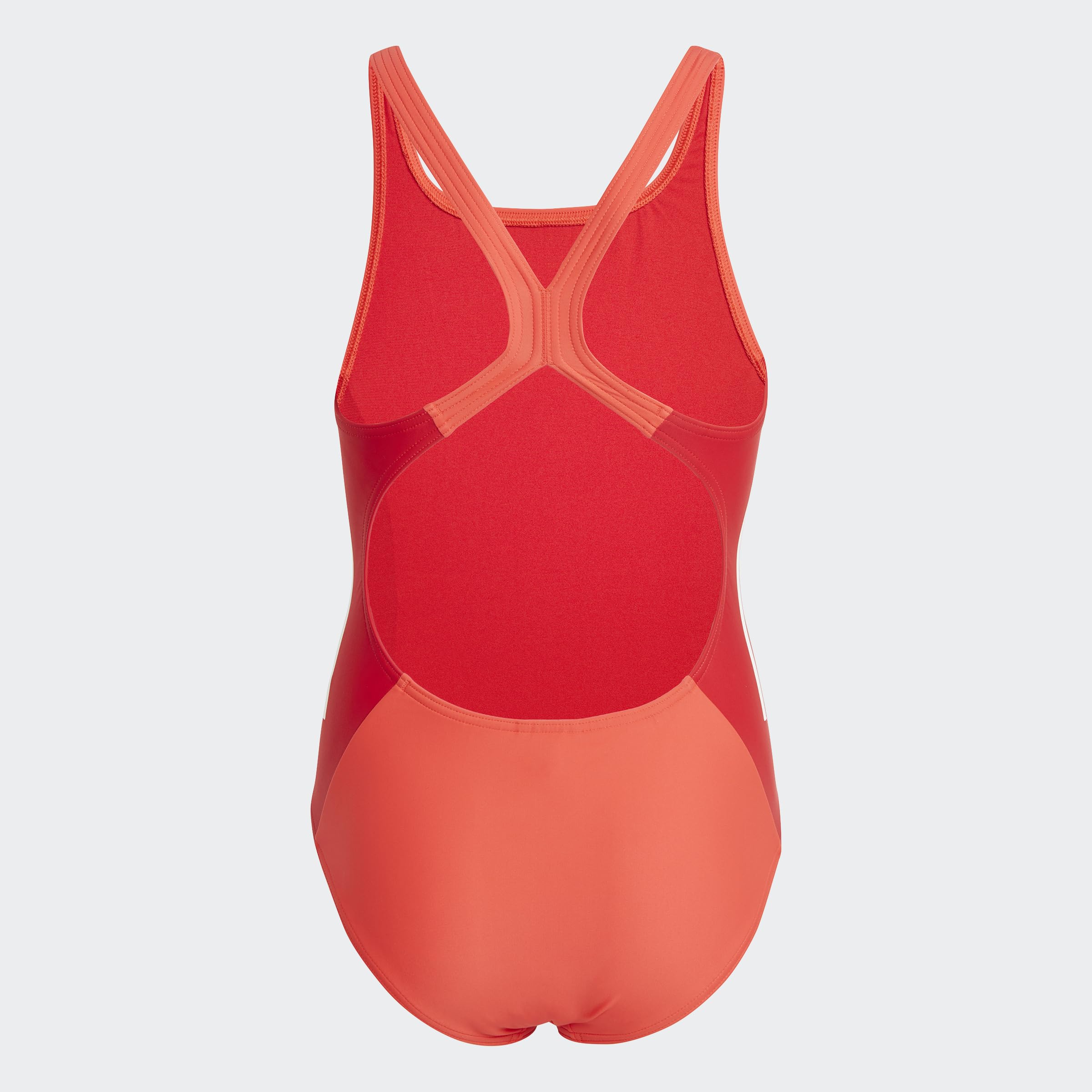 adidas Niñas Cut 3-Stripes Swimsuit, Bright Red/Better Scarlet/White, 7-8 Years