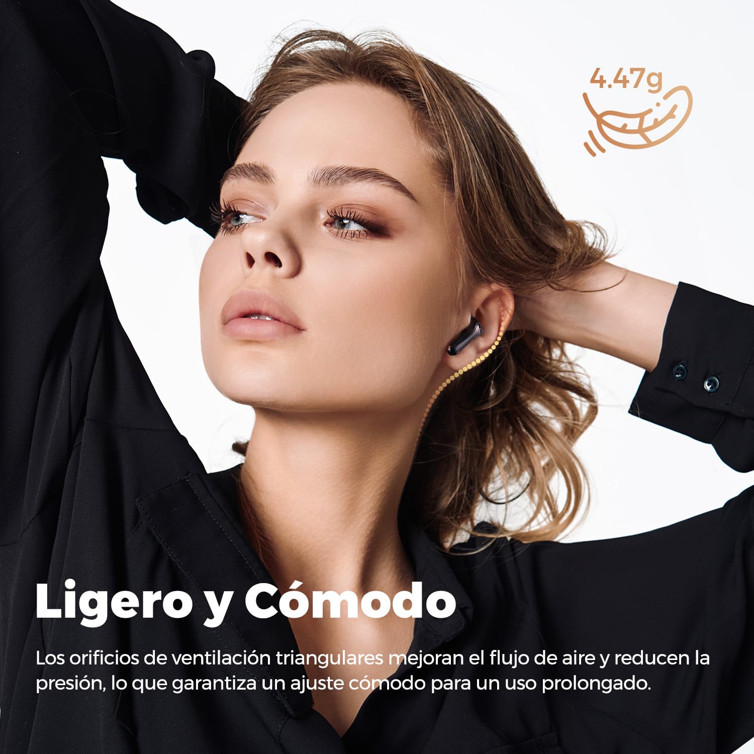 SoundPEATS Air5 Lite Auriculares Inalámbricos con Audio de Hi-Res, Auriculares Bluetooth 5.4, Controladores de 13 mm, Códec LDAC, Reducción de Ruido de Llamadas, 30H, Control de App, Carga Rápida