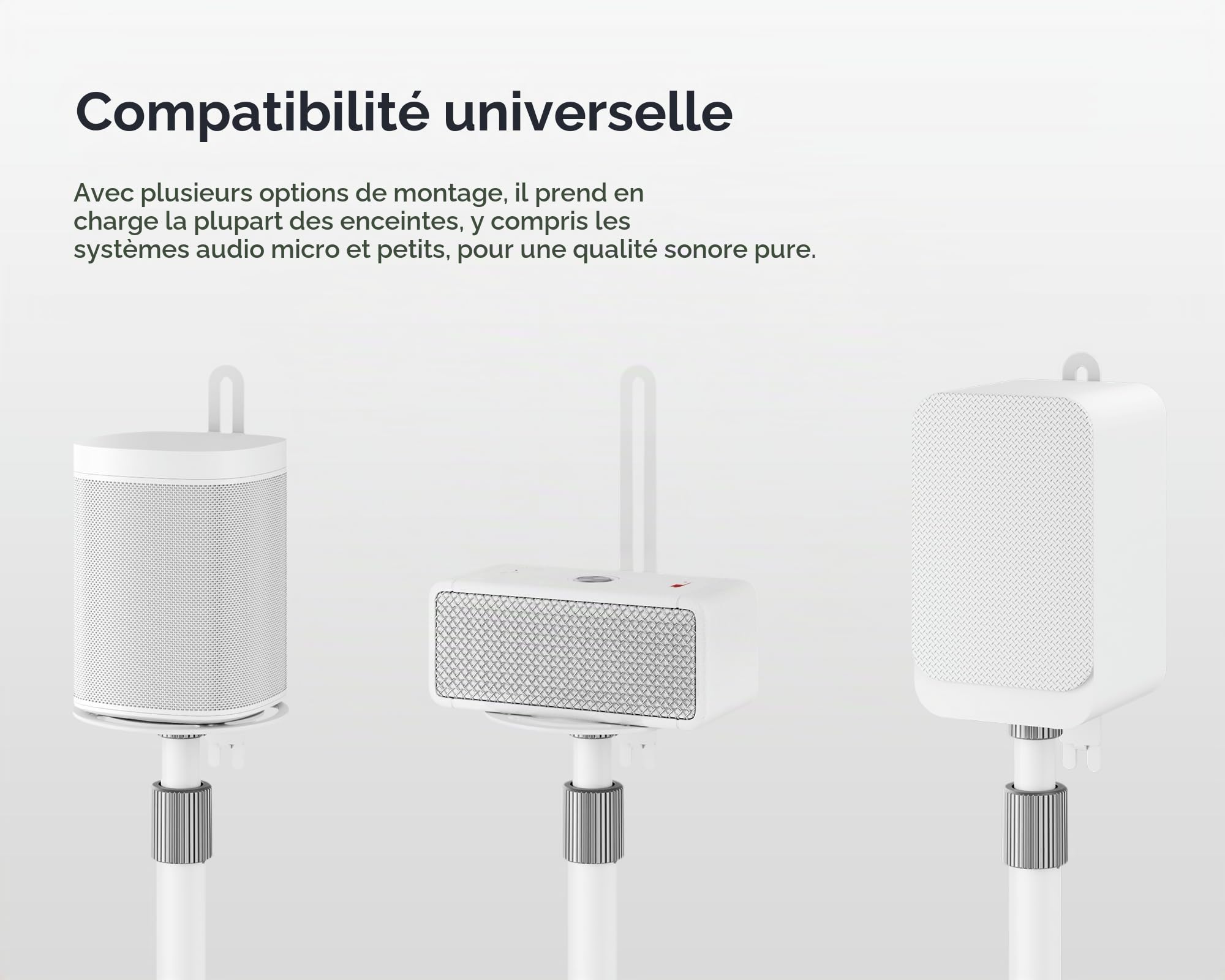 FITUEYES Pied Enceinte en Métal Support Enceinte Réglable en Hauteur Capacité de Charge 5 kg Série Master (2 Pièces)