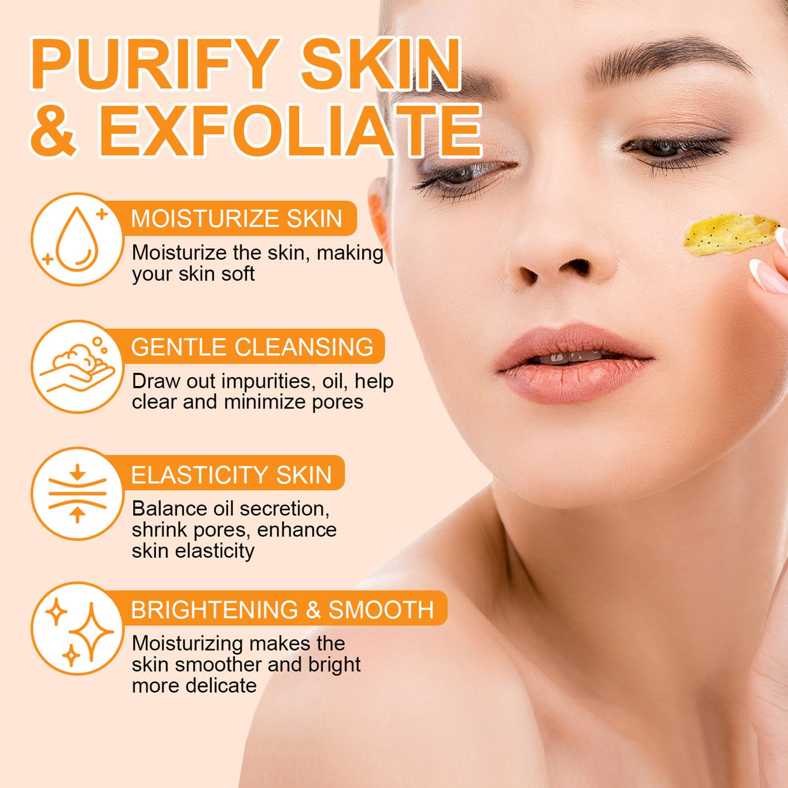 Facial Scrub Exfoliator with Vitamin C & Retinol,Natural Aloe Vera Exfoliating Scrub, 200 g (Pack of 1) - Image 2