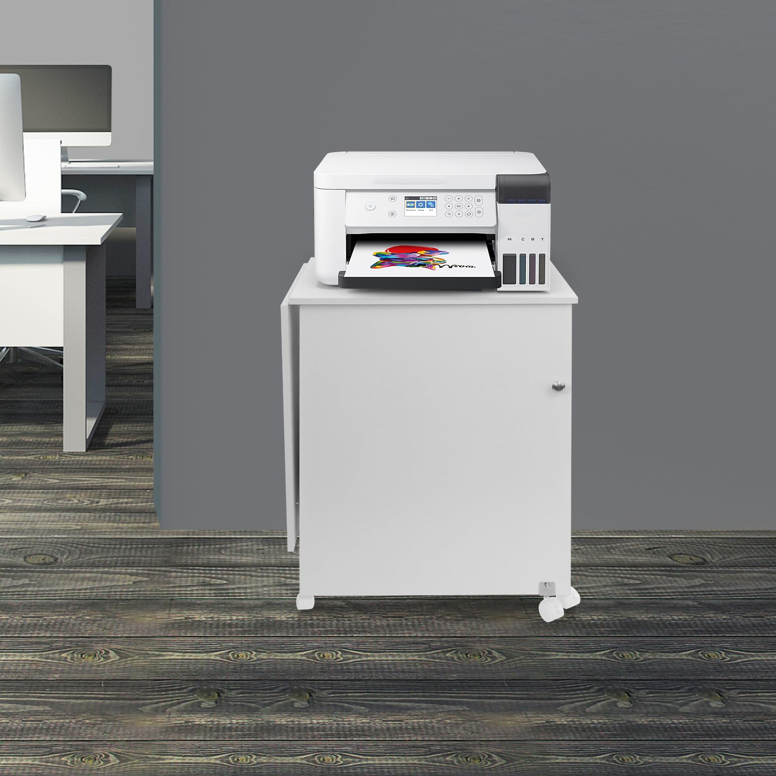 Mesa de coser plegable 2 en 1 | Mesa multiusos para máquina de coser con ruedas, estantes, compartimentos de almacenamiento, puertas magnéticas, mesa para máquina de coser, mesa multiusos para salón