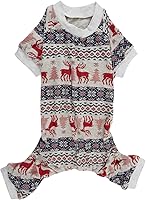 Vista 9 de Lanyar pijama de Navidad para mascotas para perro, para festividades, 100 % algodón, de Papa Noel, del reno Rudolph