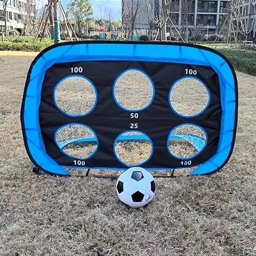 Miniatura 4 de Porterías de fútbol para patio trasero, red de fútbol portátil desplegable con bolsa de transporte y 4 modos de portería, equipo de entrenamiento de