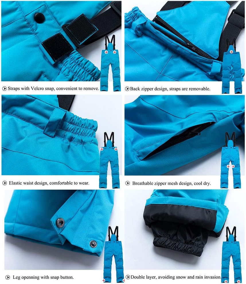 Girls/Boys Ski Snow Jackets Waterproof Windproof Ski Suits Flecce Hooded Winter Jackets Insulated