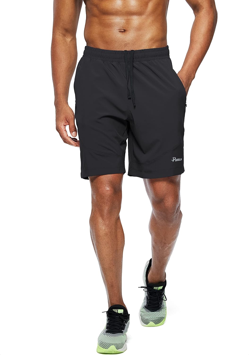 Pudolla Men's Workout Running Shorts Lightweight Gym Athletic Shorts for Men with Zipper Pockets : Sports & Outdoors