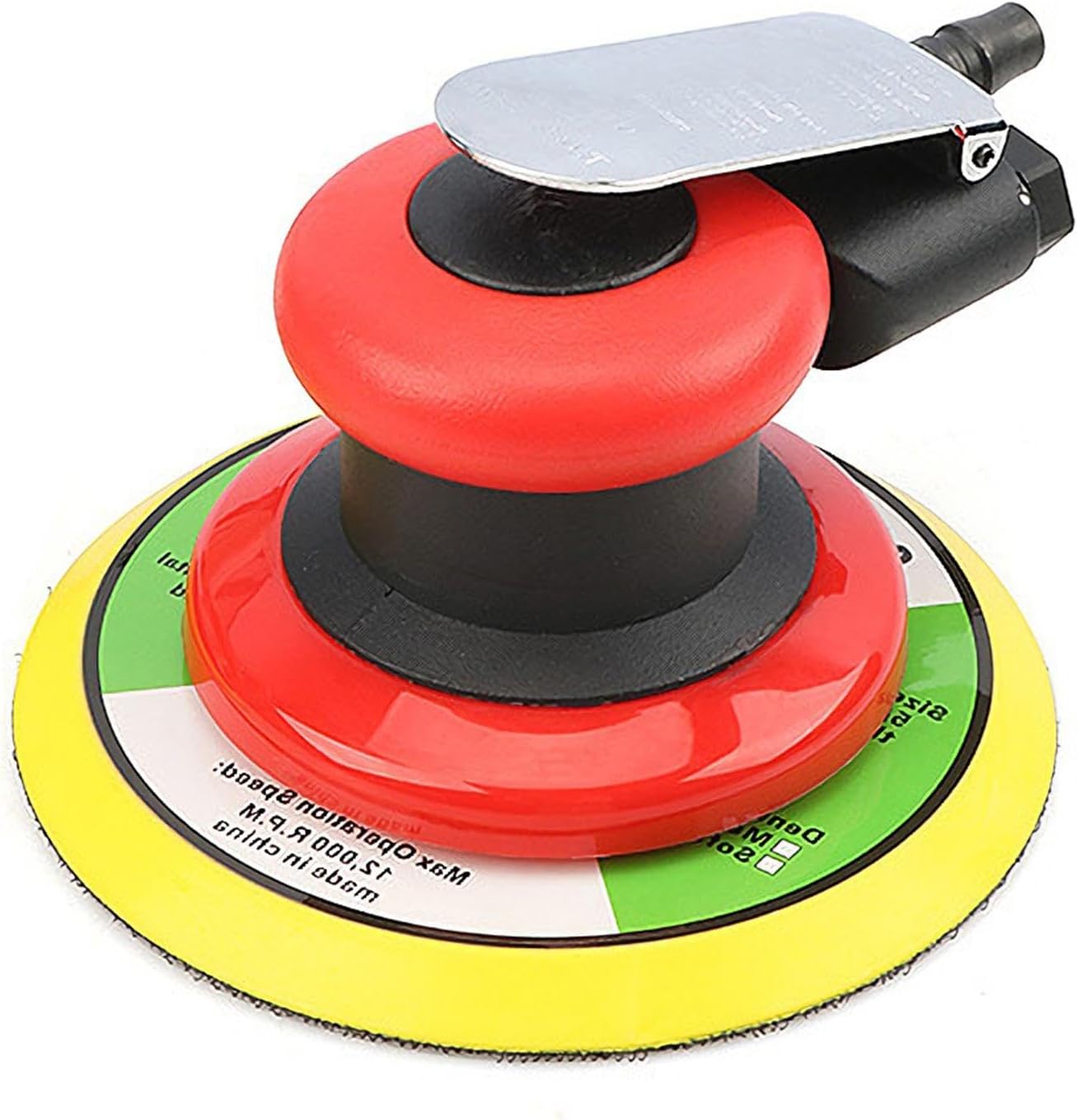 Sander Tool, Air Sander 1/4 Air Inlet & Mesh Hole 13500rpm Detail Sander for Wood Sanding Car Waxing Metal Sanding Paint Removal (6inch)