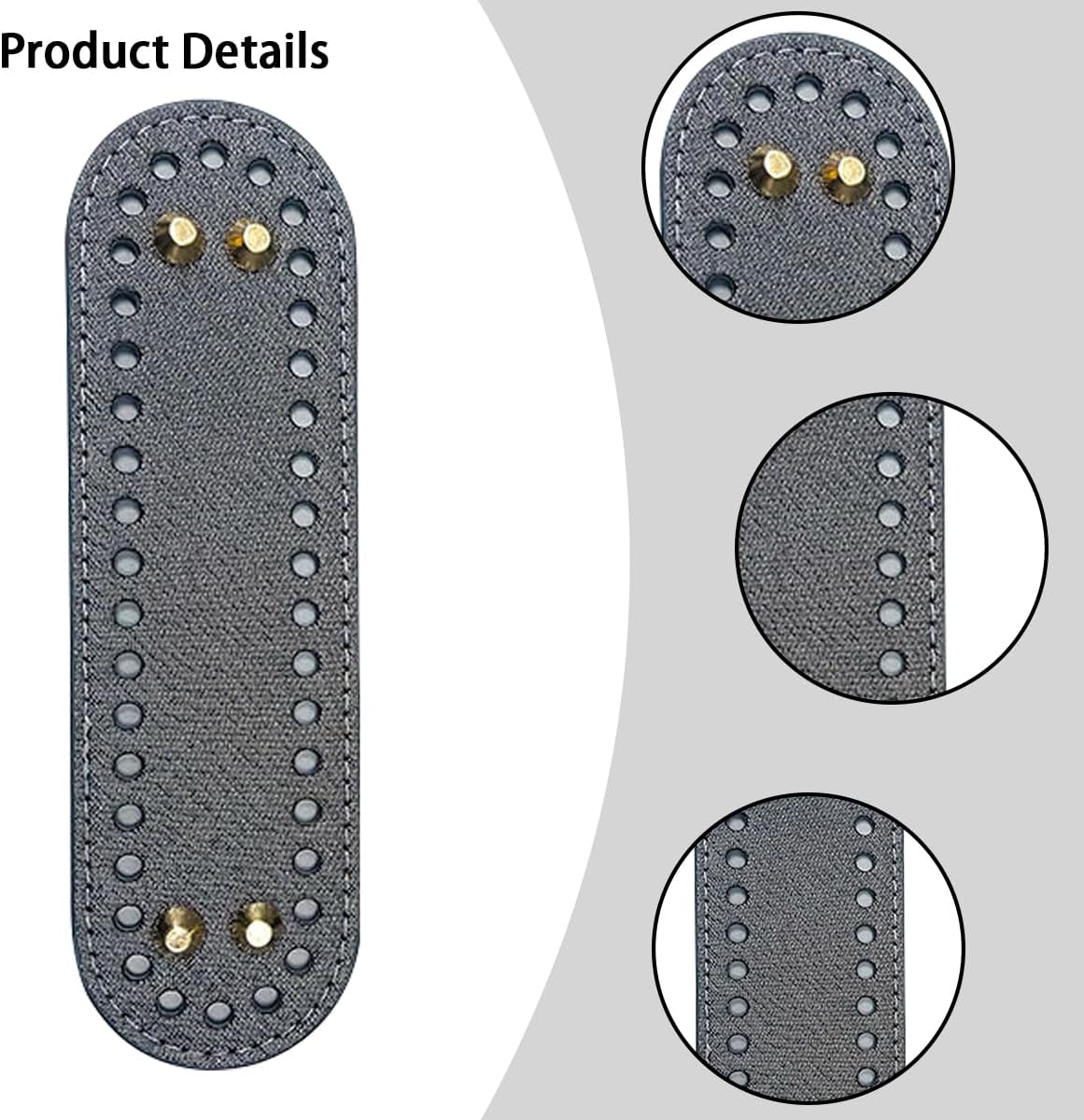 5 PCS Bag Bases for Crochet PU Leather Bag Bottom Oval Bag Bottom Shaper Pad Purse Bottom Knitting Crochet Base Cushion Base with Holes Handbag Making Supplies for DIY Crochet Bag Shoulder Bag Craft - Image 3