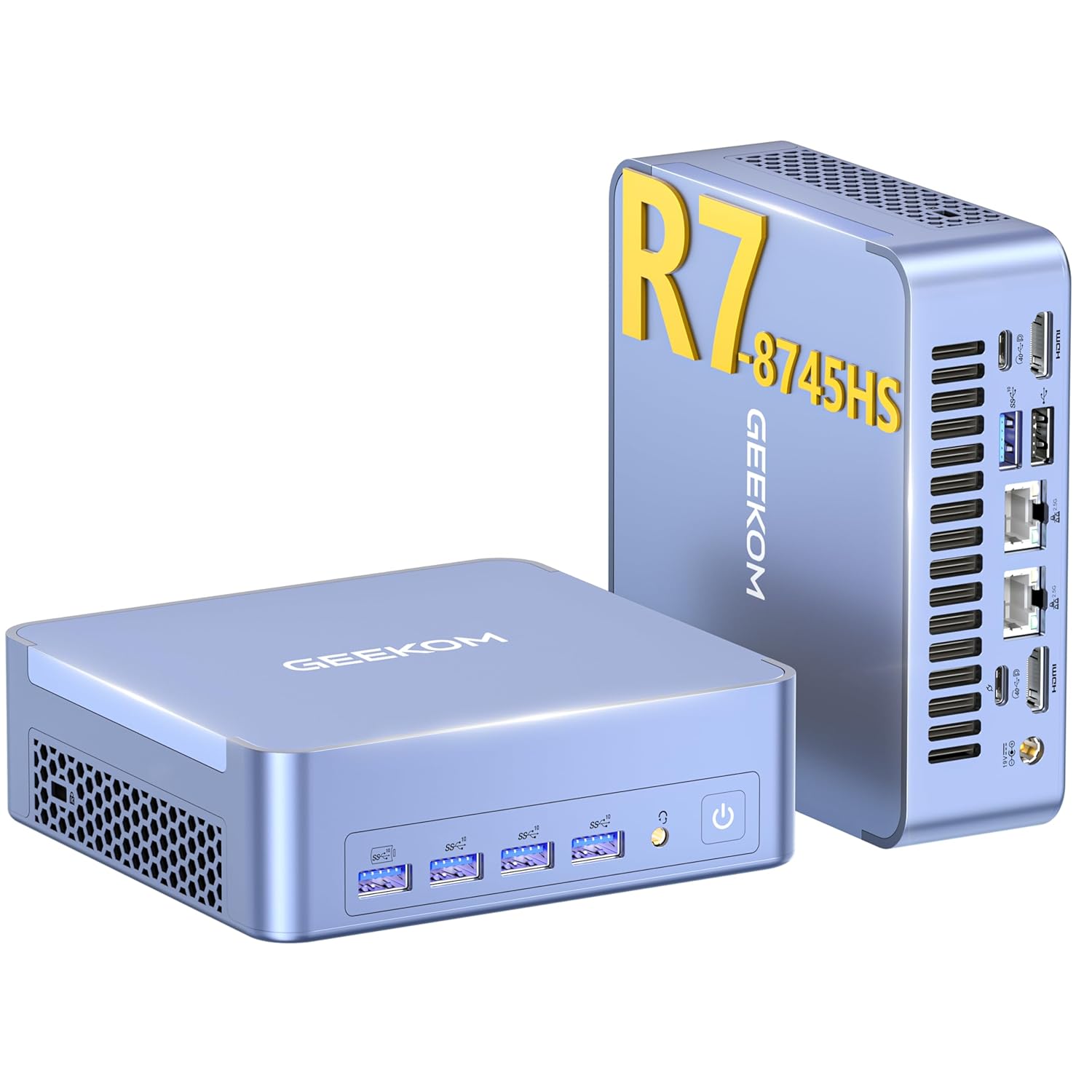 GEEKOM Mini PC AX8 Max, Dual 2.5G Lan AMD Ryzen 7 8745HS (Up to 4.9GHz, 3 Mode) Desktop Computers, Radeon 780M, 32GB DDR5 5600MHz RAM 1TB PCIe SSD,...