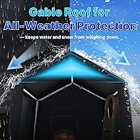 Vista 3 de ADVANCE OUTDOOR Refugio de almacenamiento de 6 x 6 pies para exteriores, cobertizo portátil con 2 puertas enrollables con cremallera y rejillas