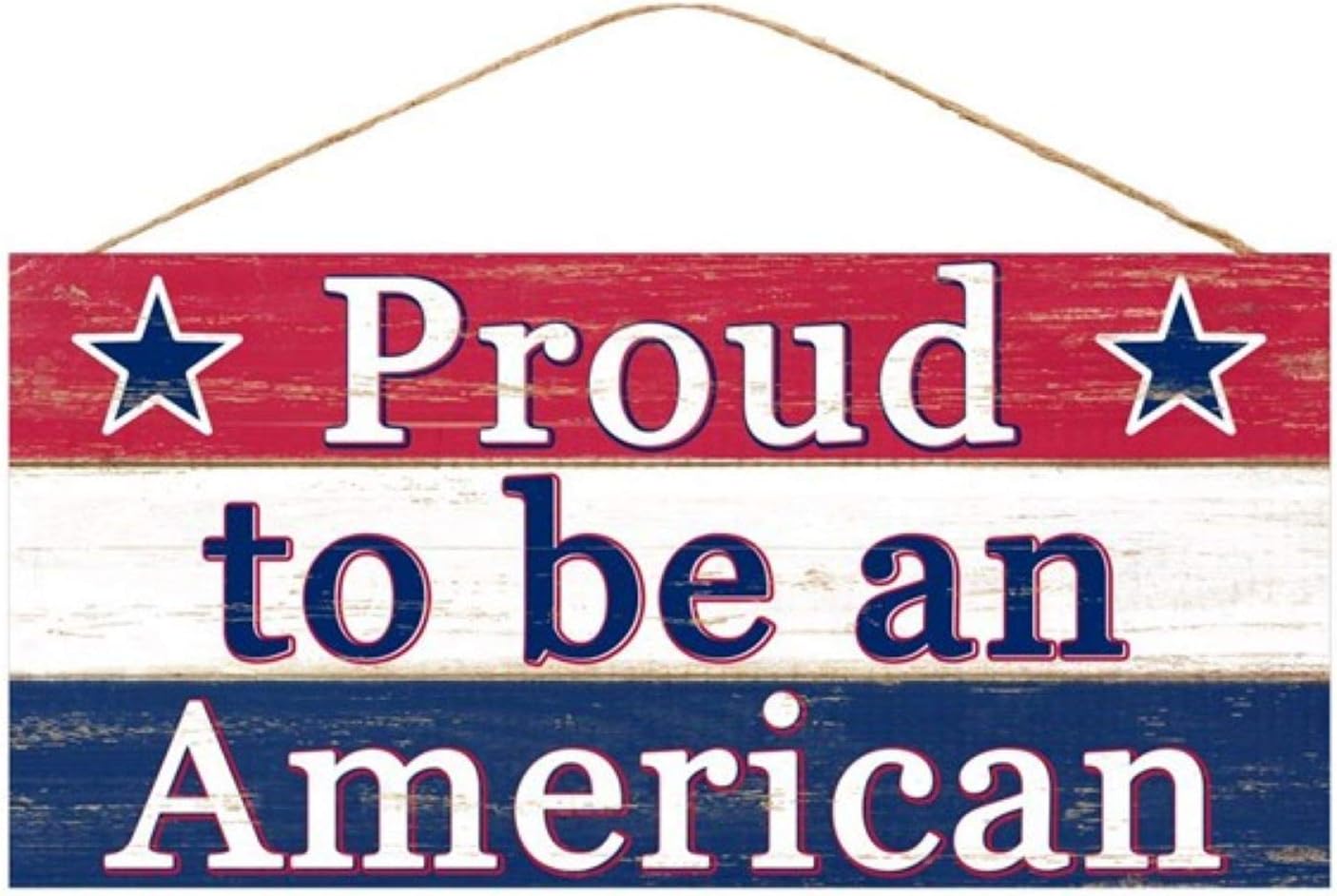 Craig Bachman, 12" Wooden Sign: Proud to be an American - Wood Patriotic Wall or Door Hanger AP8155