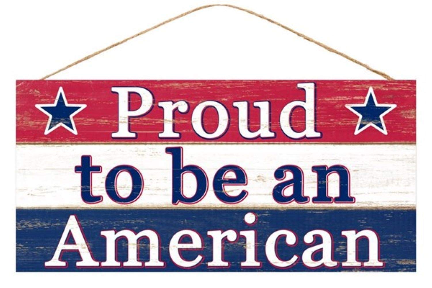 Craig Bachman, 12" Wooden Sign: Proud to be an American - Wood Patriotic Wall or Door Hanger AP8155