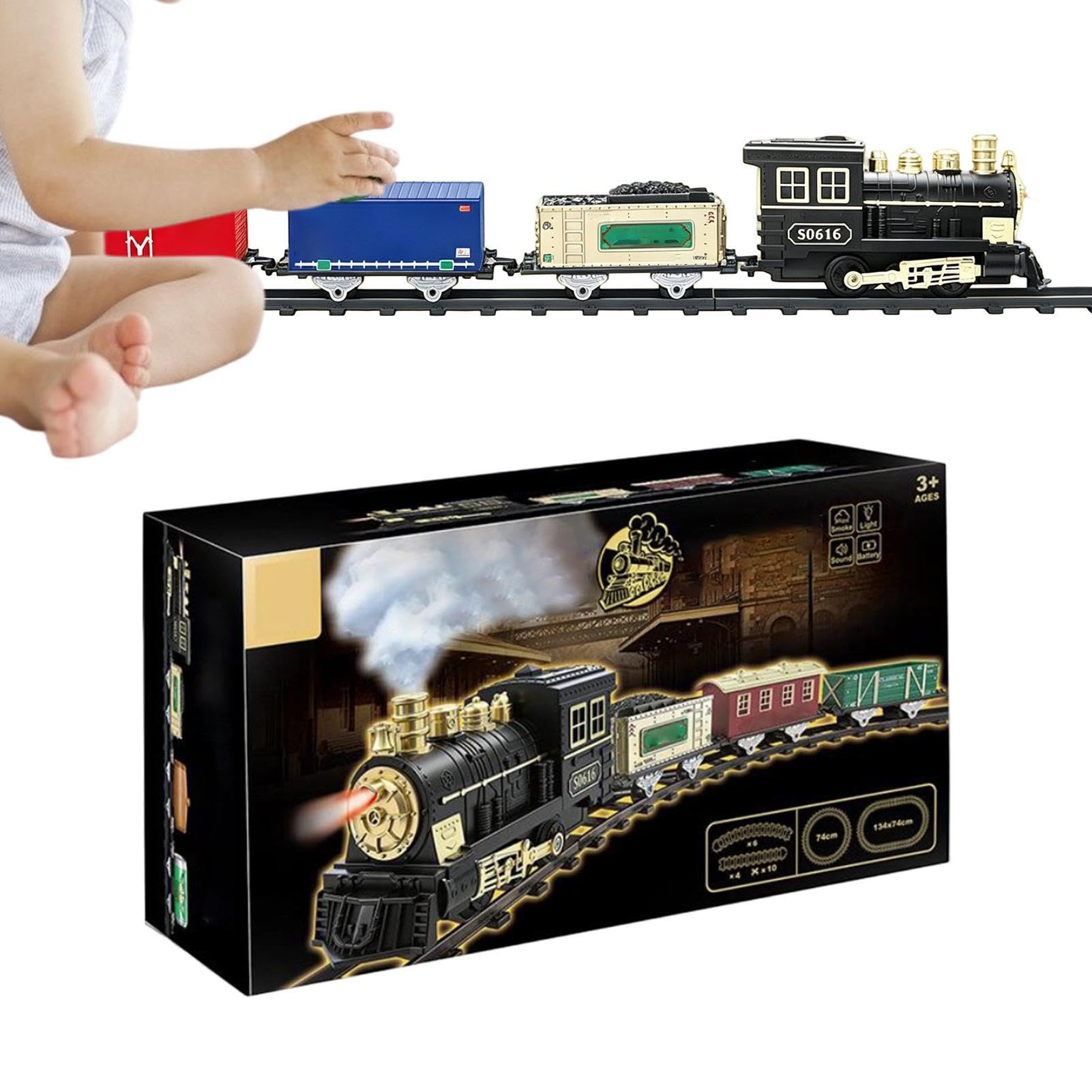 Train électrique avec lumière et Son, Jouet Vintage à Piles