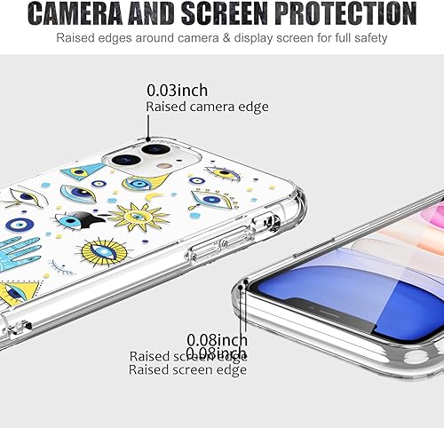 Miniatura 3 de LUHOURI Funda diseñada para iPhone 11 con protector de pantalla, acrílico transparente para mujeres y niñas, funda protectora de ajuste delgado de